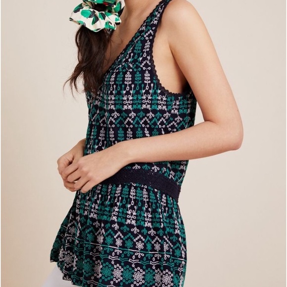 🎉HP🎉 Anthropologie Maeve Cammie Peplum Top - Picture 4 of 6